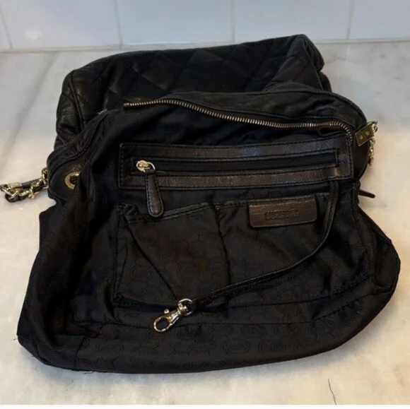 Michael Kors Susannah Black Quilted Leather Shoulder Bag with Chain Straps - Picture 15 of 16